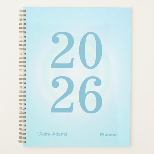 Cyaan Blauwe Aura Groot Jaar Planner (Voorkant)