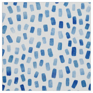 Cyaan-Blauwe waterverf-streepjes poplin-polyester Stof
