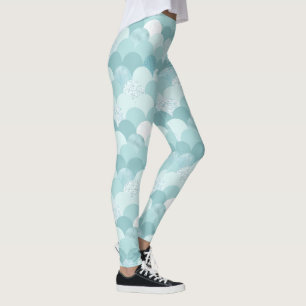 Cyaan blauwe zeemeervis leggings