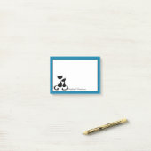 Cyaan Blue Black Cats Silhouette Persoonlijk Post-it® Notes (Op bureau)