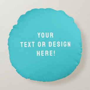 Cyaan-Blue Custom Round Kussens – Uniek & Stijlvol