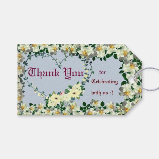 Cyaan Blue - Hartelijk dank - Favors Gift Labels Cadeaulabel (Voorkant (Horizontaal))