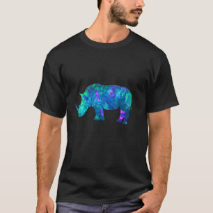 Cyaan Blue Violet blauwgroen Rhino voor dieren T-shirt