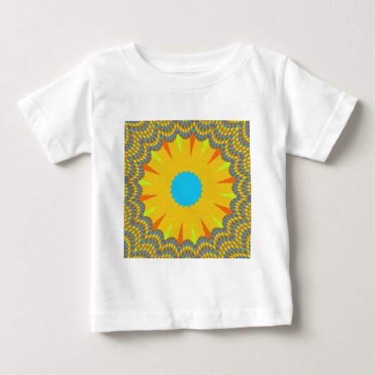 Cyaan en goud Mandala Art Print (Voorkant)