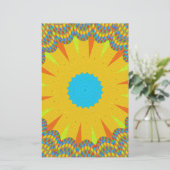 Cyaan en goud Mandala Art Print Briefpapier (Staand voorkant)