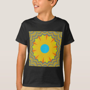 Cyaan en goud Mandala Art Print T-shirt