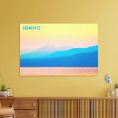 Cyaan en Salmon Sunset Canvas Afdruk (Insitu (Woonkamer))