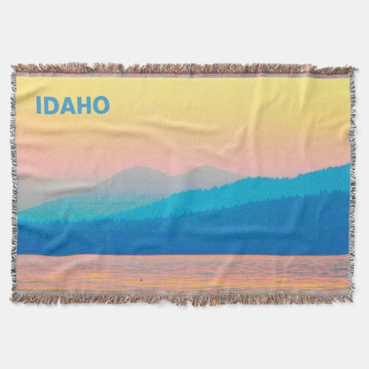 Cyaan en Salmon Sunset Deken (Voorkant)