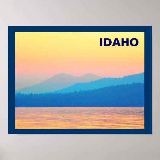 Cyaan en Salmon Sunset Poster (Voorkant)