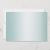Cyaan Green Shimmery Stripes Monogram Save The Date (Achterkant)