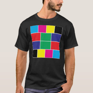 Cyaan magenta geel zwart rood groen blauw t-shirt