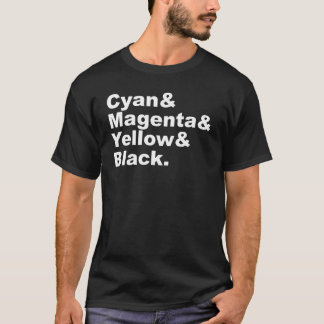 Cyaan Magenta Yellow Black CMYK-kleurenschema T-shirt