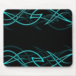 Cyaan op Black "Elegance" Mousepad Muismat