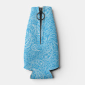 Cyaan paisley patroon flesjeskoeler (Achterkant)