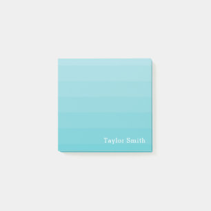 Cyaan Shades of Blue Horizontal Stripes Youthful Post-it® Notes