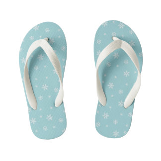 Cyaan Sneeuwvlokpatroon Vakantie Kinder Teenslippers
