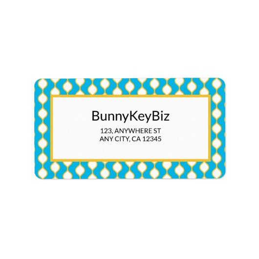 Cyaan Yellow Bubble Line Company Adres: Etiket (Voorkant)