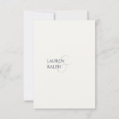 Cyaan Zwart & Ivoor Monogram Bruiloft RSVP (Achterkant)