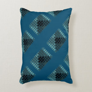Cyaanknoppen boven blauw, die geometrische vormen  accent kussen