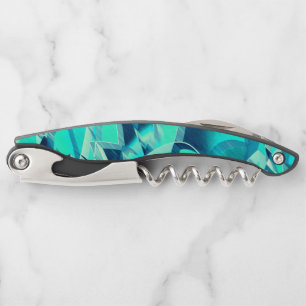 Cyaansporen met drijfveren op aquamarinedrager kurkentrekker