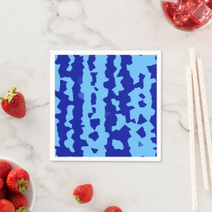Cyan Blauwe Onregelmatige Abstracte Ontwerp Servet