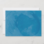 Cyan Blue Floraks Et Gold Mariage Merci Cartes (Dos)