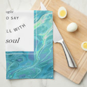 Cyan Blue Marbre Christian Hymn Serviette de cuisi (Quart Plié)