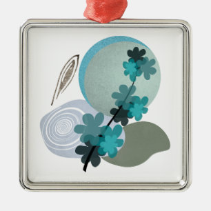 Cyan Boho Metalen Ornament