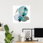 Cyan Boho Poster (Thuiskantoor)