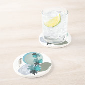 Cyan Boho Zandsteen Onderzetter (Zijkant)