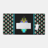 Cyan coloré et hibou Oracle noir (Clavier et souris)