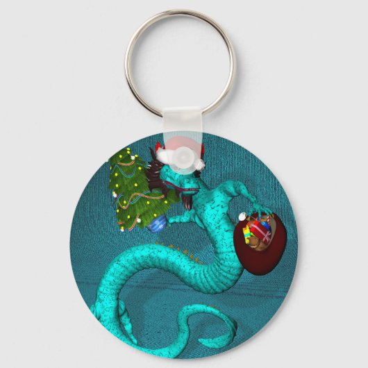 Cyan Dragon Sleutelhanger (Voorkant)