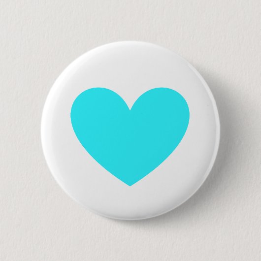 Cyan Heart Ronde Button 5,7 Cm (Voorkant)