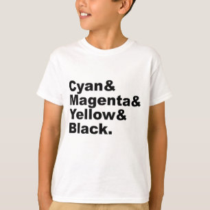 Cyan Magenta Geel Zwart CMYK Kleurenschema T-shirt