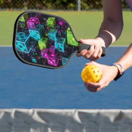 Cyan Magenta Lime Cyberpunk | Extreem 3D Pickleball Paddle