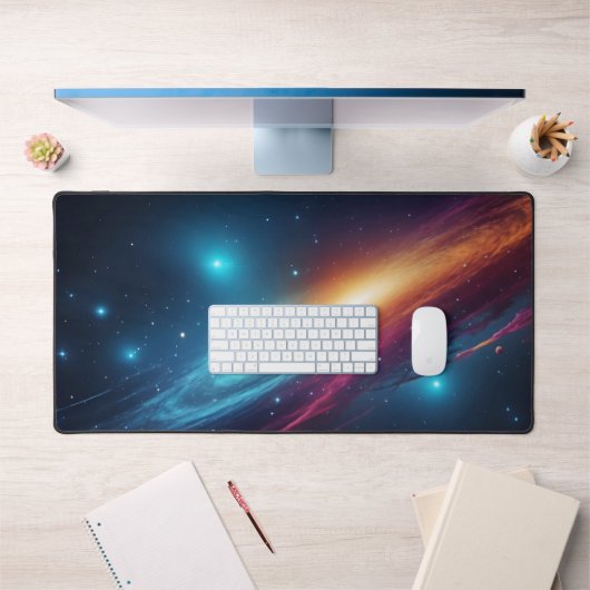 Cyan Magenta Profond Nébuleuse Abstraite de l'Espa (Bureau 1)