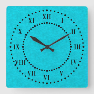 Cyan Parchment Roman Numerieke Wall klok