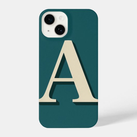 “Cyan Phone Case with Bold ‘A’ – Trendy iPhone Hoesje (Achterkant)
