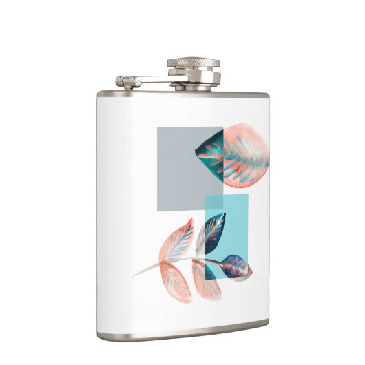 Cyan Red Leaf Heupfles (Rechts)