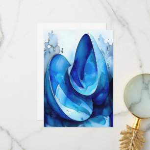 Cyan Seashell Whirl Bedankkaart