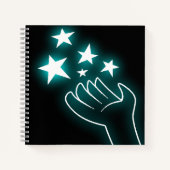 Cyan Twinkle Hand Schetsboek Notitieboek (Voorkant)