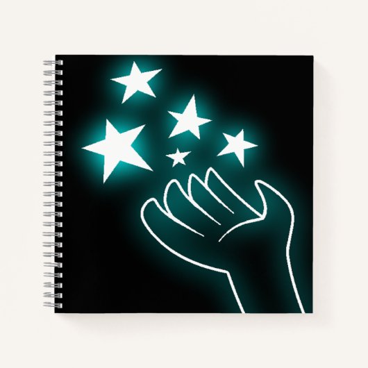Cyan Twinkle Hand Schetsboek Notitieboek (Voorkant)