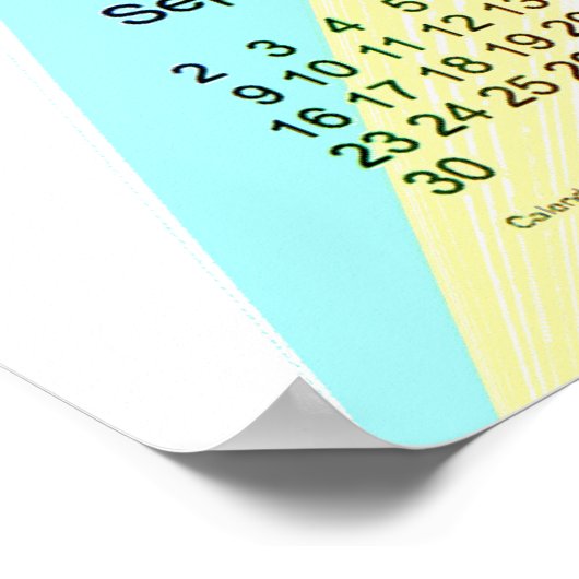 Cyan Yellow Calendar 2018 par Janz Poster (Coin)