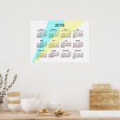 Cyan Yellow Calendar 2018 par Janz Poster (Cuisine)
