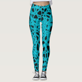Cyan Zwarte Gotische Kryptoniet Leggings