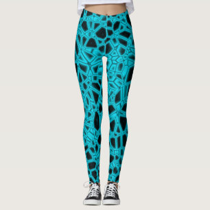 Cyan Zwarte Gotische Kryptoniet Leggings