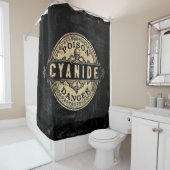 Cyanide  stijlgif-etiket douchegordijn (In situ)