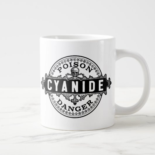 Cyanide  stijlgif-etiket extra grote mok (Rechts)
