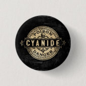 Cyanide stijlgif-etiket ronde button 3,2 cm (Voorkant)