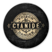 Cyanide stijlgifteetiket keramische knop (Voorkant)